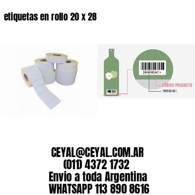 etiquetas en rollo 20 x 28