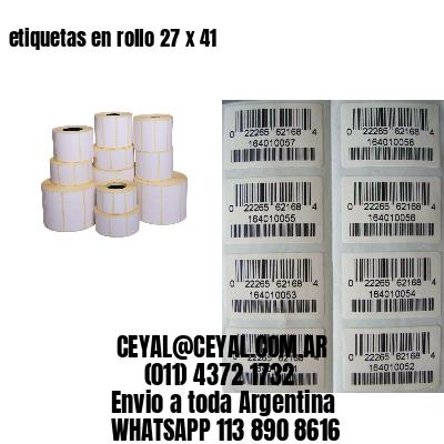 etiquetas en rollo 27 x 41