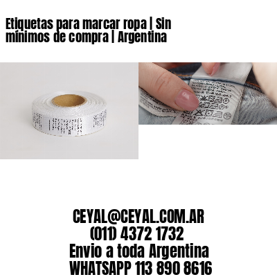 Etiquetas para marcar ropa | Sin mínimos de compra | Argentina