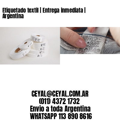 Etiquetado textil | Entrega inmediata | Argentina
