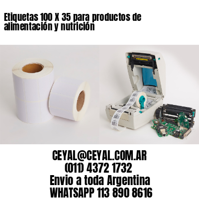 Etiquetas 100 X 35 para productos de alimentación y nutrición