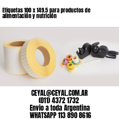 Etiquetas 100 x 149.5 para productos de alimentación y nutrición