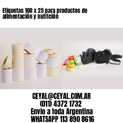 Etiquetas 100 x 25 para productos de alimentación y nutrición