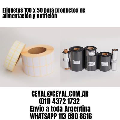 Etiquetas 100 x 50 para productos de alimentación y nutrición
