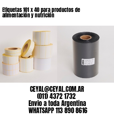 Etiquetas 101 x 40 para productos de alimentación y nutrición