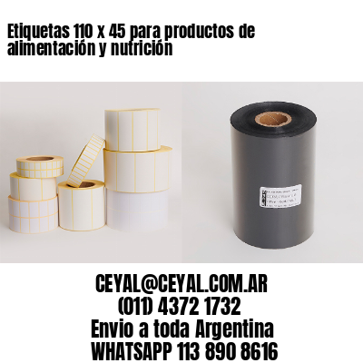 Etiquetas 110 x 45 para productos de alimentación y nutrición