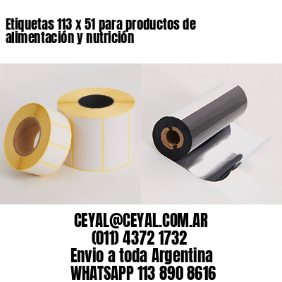 Etiquetas 113 x 51 para productos de alimentación y nutrición