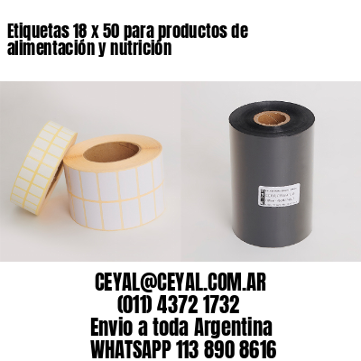Etiquetas 18 x 50 para productos de alimentación y nutrición