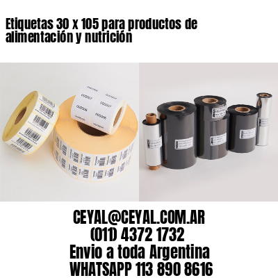 Etiquetas 30 x 105 para productos de alimentación y nutrición