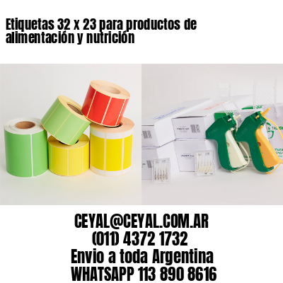 Etiquetas 32 x 23 para productos de alimentación y nutrición