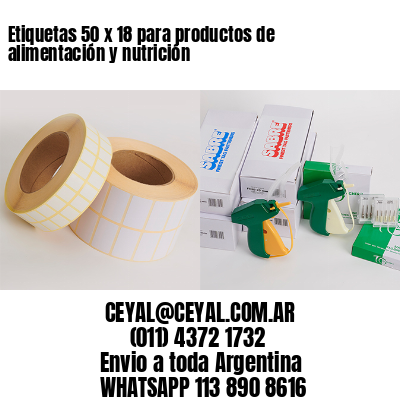 Etiquetas 50 x 18 para productos de alimentación y nutrición