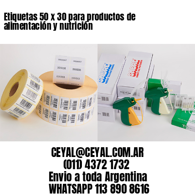 Etiquetas 50 x 30 para productos de alimentación y nutrición