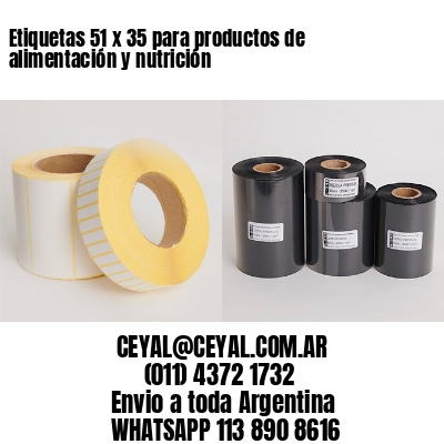 Etiquetas 51 x 35 para productos de alimentación y nutrición