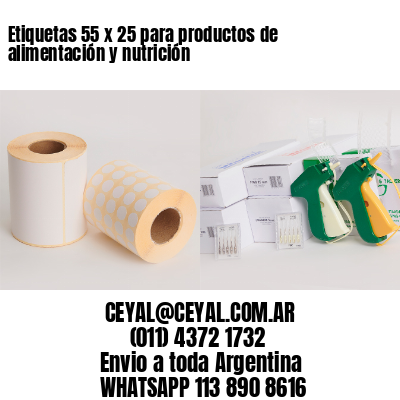 Etiquetas 55 x 25 para productos de alimentación y nutrición