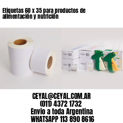 Etiquetas 60 x 35 para productos de alimentación y nutrición