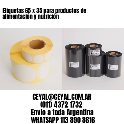 Etiquetas 65 x 35 para productos de alimentación y nutrición