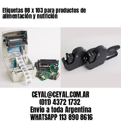 Etiquetas 88 x 103 para productos de alimentación y nutrición