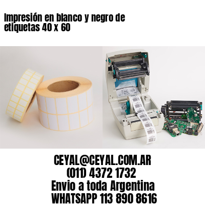 Impresión en blanco y negro de etiquetas 40 x 60