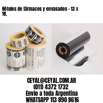 Rótulos de fármacos y envasados – 13 x 18,