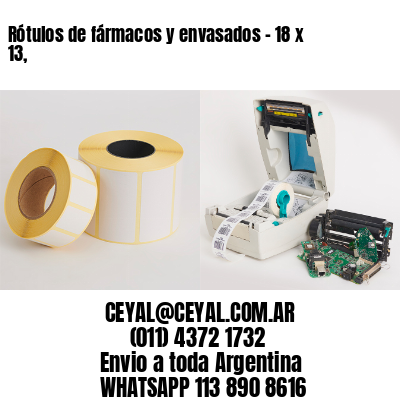 Rótulos de fármacos y envasados – 18 x 13,
