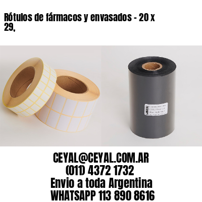 Rótulos de fármacos y envasados – 20 x 29,