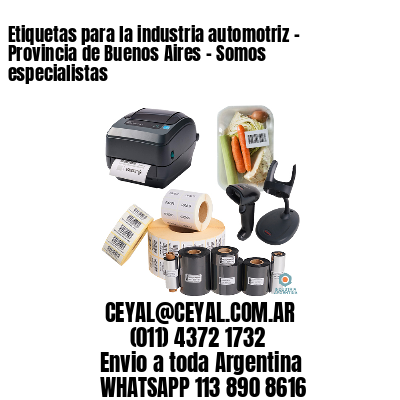 Etiquetas para la industria automotriz – Provincia de Buenos Aires – Somos especialistas