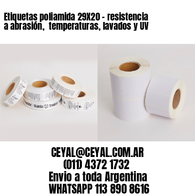 Etiquetas poliamida 29X20 – resistencia a abrasión,  temperaturas, lavados y UV