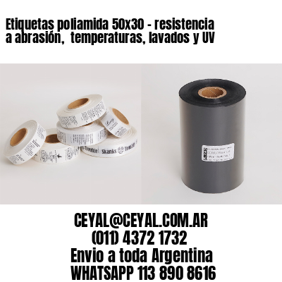 Etiquetas poliamida 50×30 – resistencia a abrasión,  temperaturas, lavados y UV