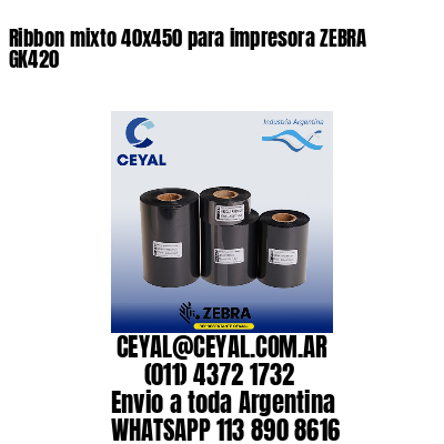 Ribbon mixto 40×450 para impresora ZEBRA GK420