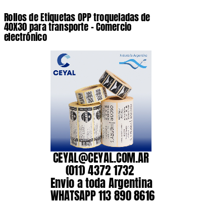 Rollos de Etiquetas OPP troqueladas de 40X30 para transporte – Comercio electrónico
