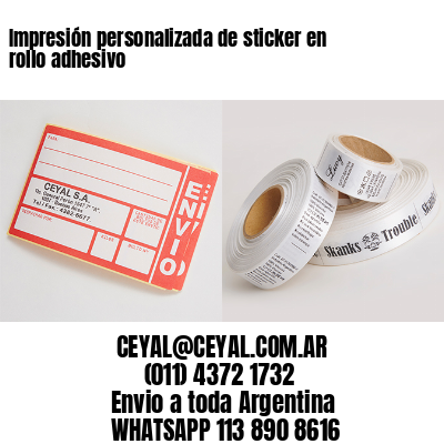 Impresión personalizada de sticker en rollo adhesivo
