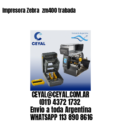 Impresora Zebra  zm400 trabada
