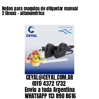 Rollos para maquina de etiquetar manual 2 líneas – alfanumérica