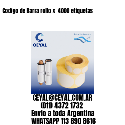 Codigo de Barra rollo x  4000 etiquetas