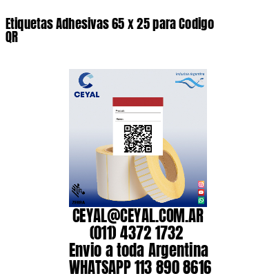 Etiquetas Adhesivas 65 x 25 para Codigo QR