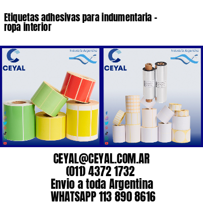 Etiquetas adhesivas para indumentaria – ropa interior
