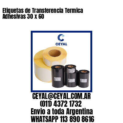 Etiquetas de Transferencia Termica Adhesivas 30 x 60
