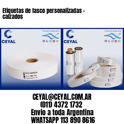 Etiquetas de fasco personalizadas – calzados