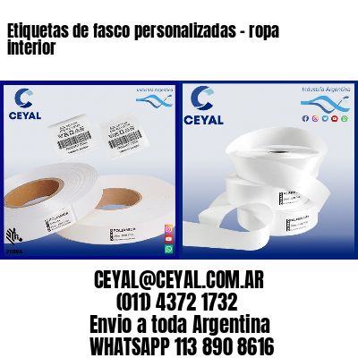 Etiquetas de fasco personalizadas – ropa interior