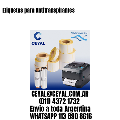 Etiquetas para Antitranspirantes