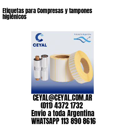 Etiquetas para Compresas y tampones higiénicos