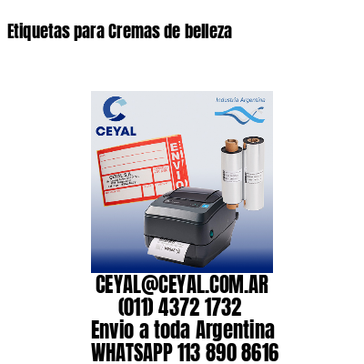 Etiquetas para Cremas de belleza