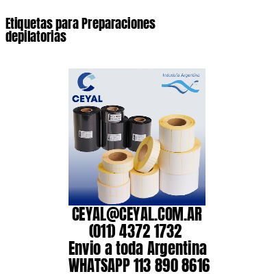Etiquetas para Preparaciones depilatorias