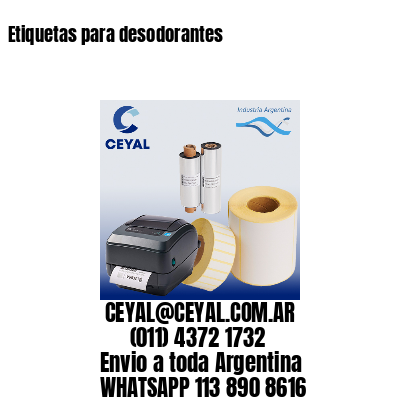Etiquetas para desodorantes