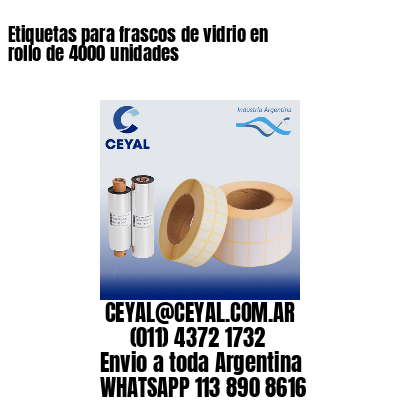 Etiquetas para frascos de vidrio en rollo de 4000 unidades