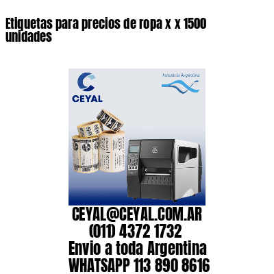 Etiquetas para precios de ropa x x 1500 unidades