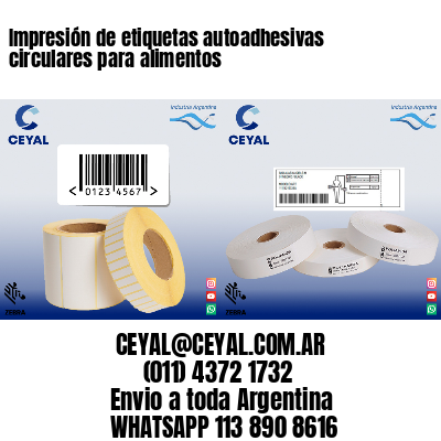 Impresión de etiquetas autoadhesivas circulares para alimentos