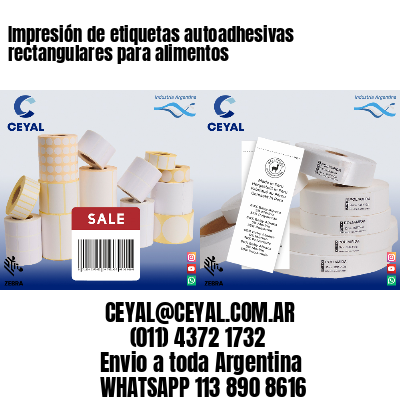 Impresión de etiquetas autoadhesivas rectangulares para alimentos