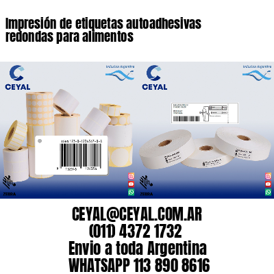 Impresión de etiquetas autoadhesivas redondas para alimentos