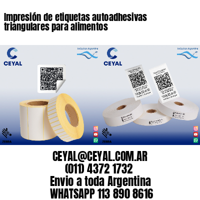Impresión de etiquetas autoadhesivas triangulares para alimentos